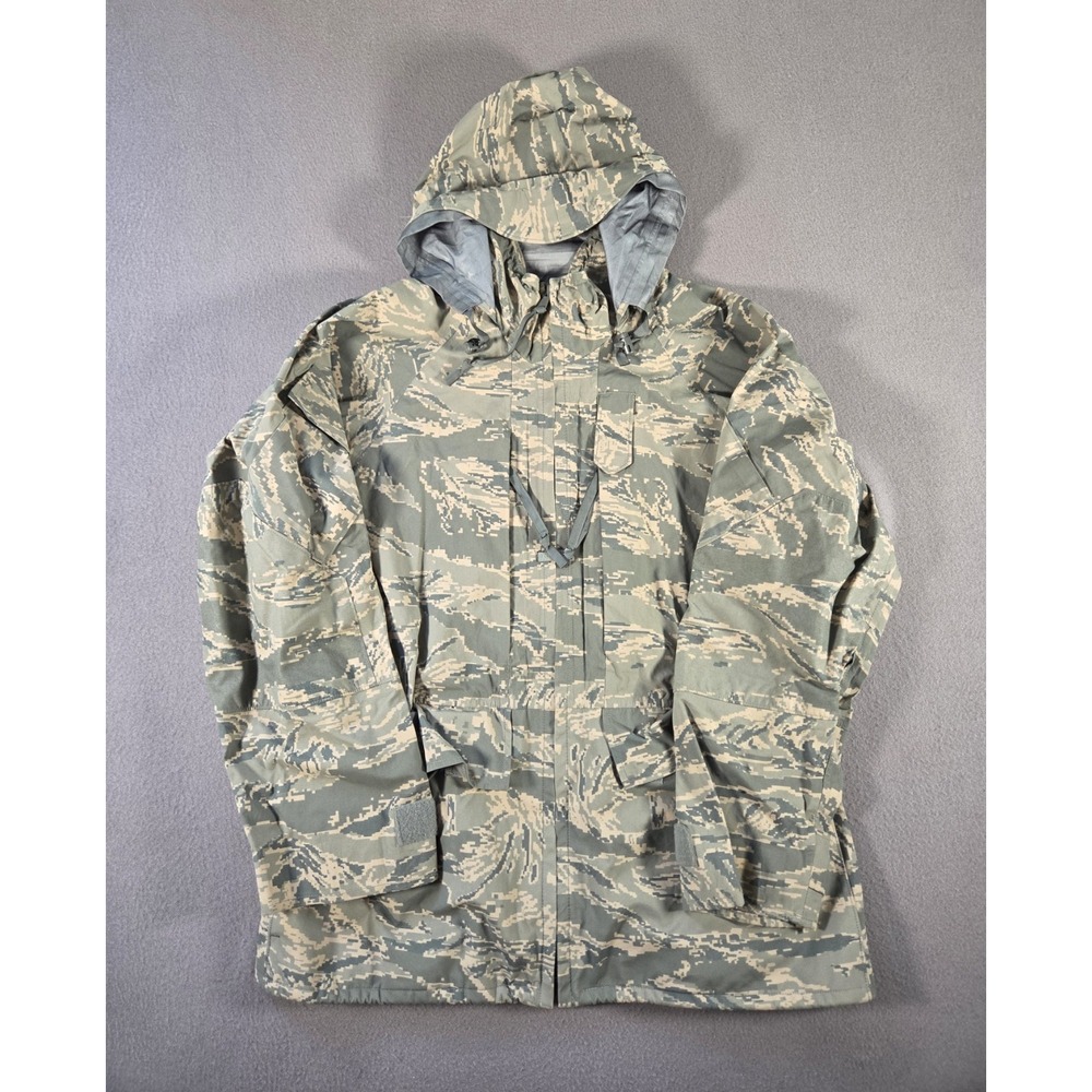 USAF All Purpose Parka Mens Large Short APECS Tiger Stripe Camo Jacket